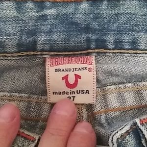True Religion Jeans 27 Light Medium Wash Distresse